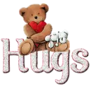 hugs: bear holding heart