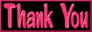 thank you in pink glow