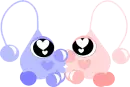 Light Blue and Light Pink Kissing Love Frosting Droplets Eyes Animated