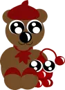 Red Frosting Droplet With Bonjour Bear