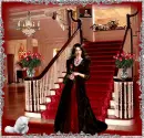 pretty woman at staircase