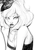 girl in black and white