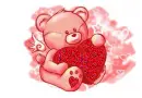 pink bear w/red heart