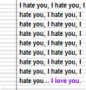 I hate you... I love you