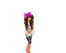 Brunette Doll With Pink Bow