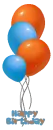 blue and orange balloons