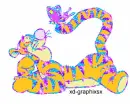 rainbow tigger with butterfly 