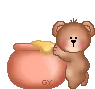 Bear Hoping Into A Jar Of Honey
