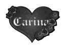 Black Glass Heart With Black Roses Carina