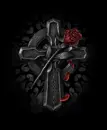 Goth Celtic Cross with Rose