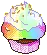 rainbow cupcake
