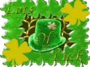 Shamrock and Hat with Coins Background, Lots Of Luck