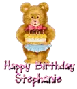 Bear with Cake - Happy Birthday Stephanie