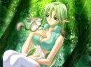 GREEN  ANIME GIRL