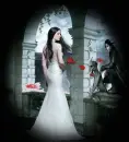 Goth Girl with Rose and Vampyre