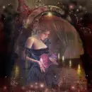 Glittered Sorceress with Candles