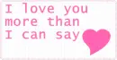 I love you more than I can say