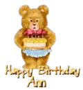 Bear with Cake - Happy Birthday Ann