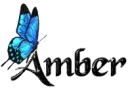 Blue Butterfly - Amber