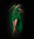 pretty woman in green