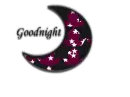 Good Night Gothic Purple Moon With White Stars And Glittering Black