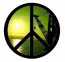 Peace sign,with sceneries. 