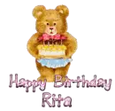 Bear with cake - Happy Birthday Rita