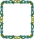 blue,goldand green frames