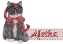 Black Cat with bow - Aletha