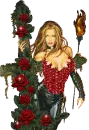 Lady with red roses