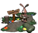 easter bunny hiding eggs