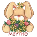 Easter Bunny with flowers - Maythe