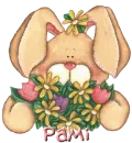 Easter Bunny with Flowers - Pami