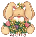 Easter Bunny with Flowers - Aletha