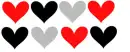 patterned heart colors