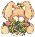 Easter Bunny with Flowers - Diane