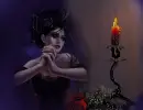 goth girl with candle ani