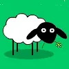 sheep chewing a flower
