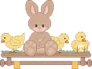 easter bunny and chicks shelf