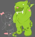 girl and monster background
