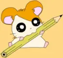 Hamtaro with pencil