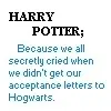 Hogwarts acceptance letter