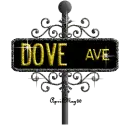 black and gold street sign dove AVE