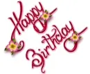 Pink Flower: Happy Birthday,