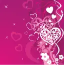 Pink and white with Love hearts