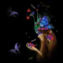 Glittered Elf with Butterflies