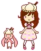 girl and bunny