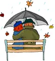 cOuple in the rain