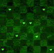corazones con fondo verde