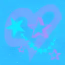 estrella con corazon fondo azul
